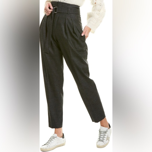 IRO ILIU High Waist Pleated Wool Pant / Dark Gray‎ / SZ 36 or 4 - Picture 1 of 13